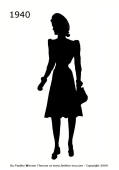 1940 Fashion history black silhouette
