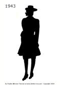 1943 Fashion history black silhouette