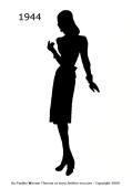 1944 Fashion history black silhouette