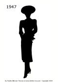 1947 Fashion history black silhouette