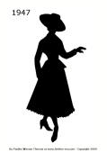 1947 Fashion history black silhouette new look