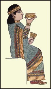 Costume Queen of King Assur-bani-pal who ruled in the seventh century B.C.