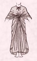 In about 1450 B.C. an Egyptian woman would have worn a robe tied in this manner.