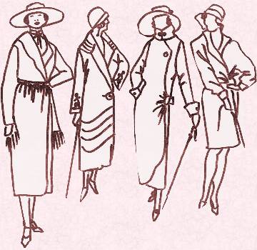 flappers in 1920. Coats of the 1920s were mostly