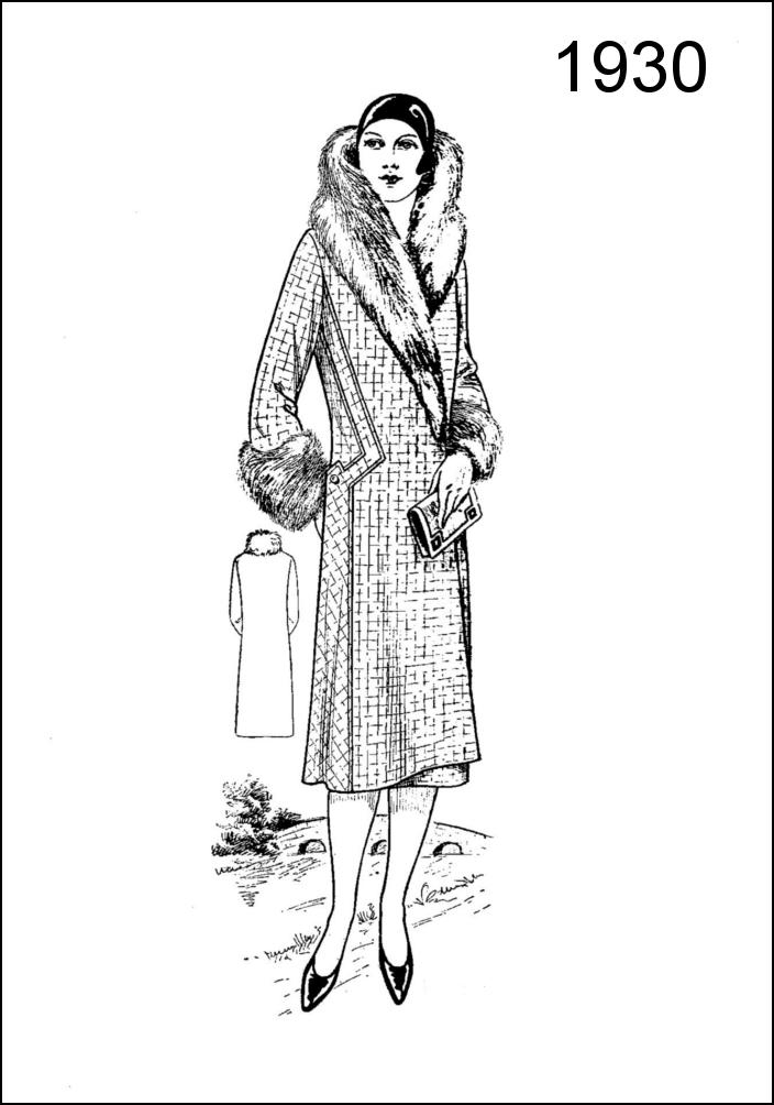1930s Coats from Women's Wear Fashion Pattern Draft Chart - Fashion