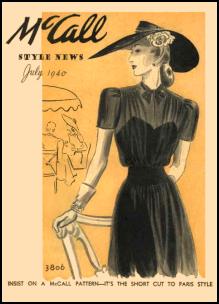 1940-1945 Picture of McCall Magazine Pattern Cover 1940