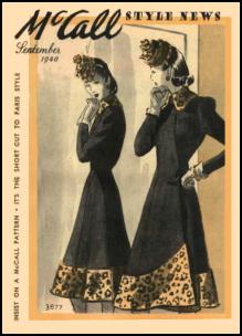 1940-1945 Picture of McCall Magazine Pattern Cover 1940