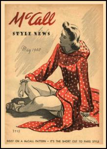 1940-1945 Picture of McCall Magazine Pattern Cover 1940