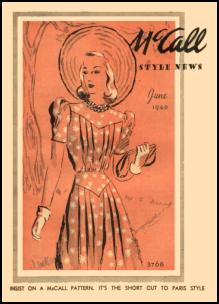 1940-1945 Picture of McCall Magazine Pattern Cover 1940