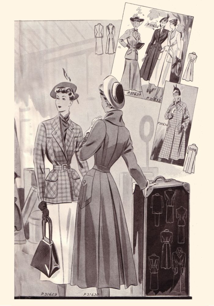 C20th Fashion History 1940s Tailleur Fashion Plates Inside Cover 1949