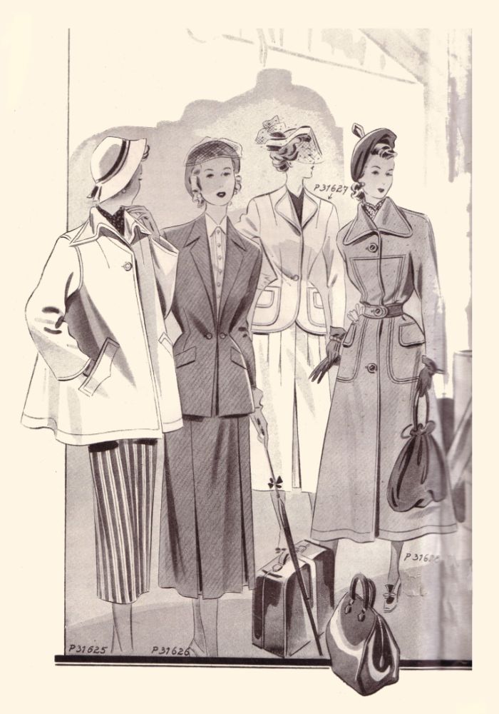 C20th Fashion History 1940s Tailleur Fashion Plates Inside Cover 1949