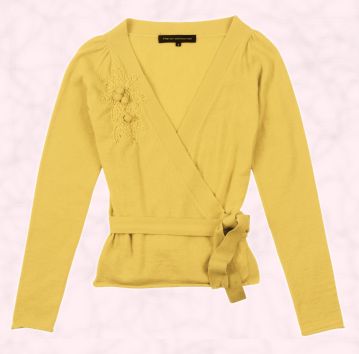 yellow wrap sweater