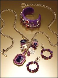 The accessory items in the image left are all from a selection at Debenhams.  The photograph should remind you that purple is the 'it' of colour of autumn.