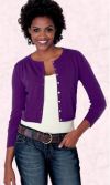 Purple cropped cashmere cardigan from NEXT Directory. £60.