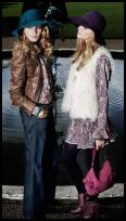 Oasis Autumn/Winter 2008 Campaign keather biker jacket and fur gilet.