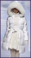 Hooded puffa white coat by Blugirl.