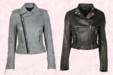 This grey leather zipped biker jacket is by design house Balenciaga and is available online from Matches at �1275. Dorothy Perkins Autumn/Winter 2008 collection leather jacket �100/�160.