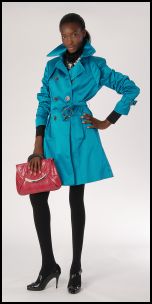 Marks and Spencer teal blue double breasted belted coat. AW2008/9