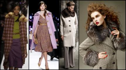 Fur collar check coat by Michale Kors.2. Lilac felted boucle balmacaan with dyed mink collar by Michael Kors. 3. Wallis Autumn/ Winter 2008 - Stone fur collar cocoon coat �90/�115. 4. Aquascutum Reaburn coat in grey. From Aquascutum's Autumn 2008 Vintage Collection. Fashion-era Fashion Trends 2008