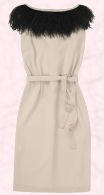 Hobbs Autumn Winter 2008 - Keeler cocktail dress in cream with feather neck detail.