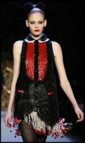 Zac Posen,  designer sequin and beaded dress autumn colours 2008/9.