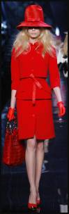 Dior classic red suit in tomato red - Fashion-era trends autumn 2008