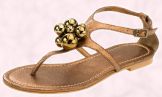 Shoe 26 - Tan bronze Cleopatra Gladiator sandal with beads from Barratts.