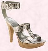 Shoe 17 - Silver T-bar, Eclair, ankle strap platform sandal from Barratts.  