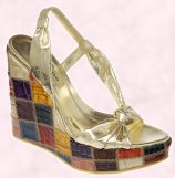 Shoe 10 - Patchwork wedge shoe Cuba, £135/€195 from Spring/Summer 2008 - Dune Ladies & Accessories. 