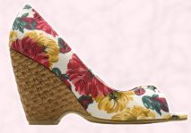  Shoe 8 - Basket weave raffia floral wedge shoe £10. In store beginning of April - Primark Summer Collection 2008.