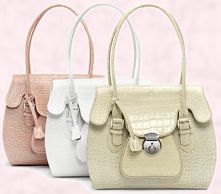 'It bags' Polished Croc Osprey Ava Bags shown in White and Rose