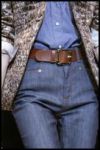 Belted denim jeans