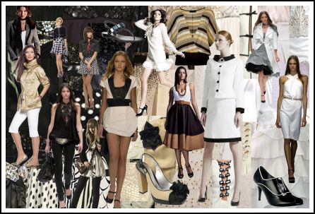  Spring Summer 2008 Black and White Monochrome Fashion Colour Moodboard Trends