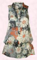 NEXT DIRECTORY - Womenswear Spring/Summer 2008 - Large floral blossom print drop waist top costing �32/�48.  