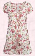 Fashion-era.com trends 2008 - River Island Clothing Co. Ltd floral dress in white and pink red dolly flower print.