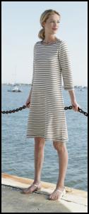 Nautical fashion trends at fashion-era. Lands' End Spring/Summer 2008 - Cotton/Linen Ribbed Boatneck Dress �49 