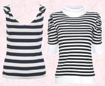 River Island Clothing Co. Ltd - Womenswear Tops SS08  �16.99/�28.50. Stripy Polo Neck T-shirt - Nautical Collection - Cassie - �10.