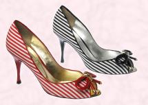 Nautical fashion trends at fashion-era. Dune striped court shoes - Peeptoe - Letsey, �75 or �105 Spring/Summer 2008 - Ladies & Accessories at Dune. 