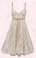 Cream lace dress.