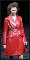 Women's Fashion Coat 2009 - Red leather coat by Miuccia Prada.