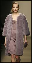 Bottega Veneta�s dusky lilac shearling coat, bracelet sleeves and round neck.  Available from Matches Fashion at �3,690.