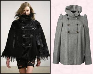 Emilio Pucci Cape & Grey Cape - Lark Wool High Neck Jacket £150 - French Connection Ladieswear AW2009.