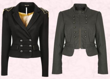 Military Black Cropped Trophy Jacket £60/95. DP COLLECTION @ Dorothy Perkins AW09 Cropped Military Jacket £30, AW09. G21 George at ASDA.