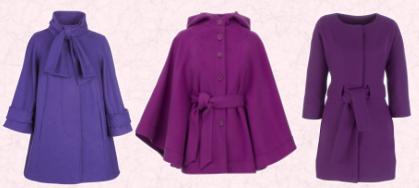 Purple Colour Family in Coats Autumn Fashions at Fashion-era 2009-10.