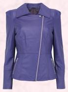 Marks & Spencer 125 Womenswear -  Purple Leather Jacket With  Asymmetric Zipper Feature.