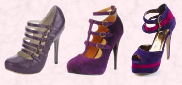 Very.co.uk - Fearne Cassandra Concealed Platform Shoe, Purple.  Dorothy Perkins AW 09 Purple Multi Strap Mary Jane Shoe - £38 €52.  A-SHU.CO.UK Purple & Puce Triple Strap Suede Effect Platforms  £38.00.