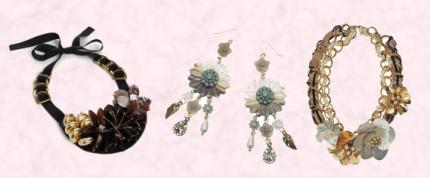 Hobbs Autumn Winter 2009 - Tris Flower Necklace Leather/Glass Beads, �99. Accessorize Autumn/Winter 2009 Cream Francesca Earring �16/�27 Eire. Dorothy Perkins Jewellery - Courtesan Chain Pearl Collar Flower Detail �30/�45