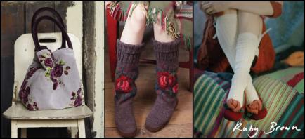 Velvet rose bag and rose sock slippers from Plumo