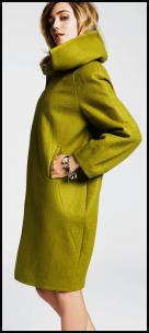 Acid green coat Fall 2009. Betty Jackson at Designers at Debenhams - Autumn 2009 Womenswear. Black Cocoon Coat �200/�310.