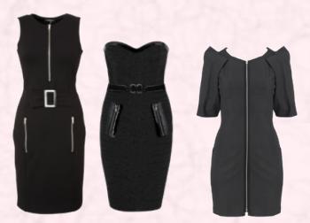 Papaya Zip Detail Body Con Dress �19 - Matalan Womenswear AW09. Andrew Gn Zip Bustier Dress - AW2009. Black Zip Front Dress by Oasis.